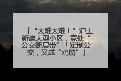 “太难太难！”沪上新建大型小区，竟处“公交断层带”！定制公交，又成“鸡肋”