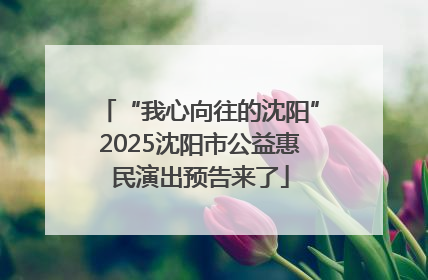 “我心向往的沈阳”2025沈阳市公益惠民演出预告来了