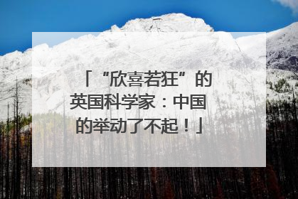 “欣喜若狂”的英国科学家：中国的举动了不起！