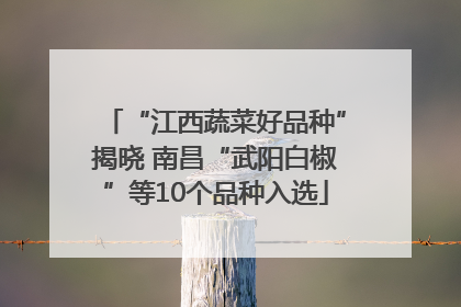 “江西蔬菜好品种”揭晓 南昌“武阳白椒”等10个品种入选
