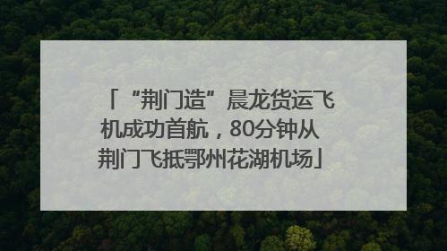 “荆门造”晨龙货运飞机成功首航，80分钟从荆门飞抵鄂州花湖机场