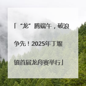 “龙”腾端午，破浪争先！2025年丁堰镇首届龙舟赛举行