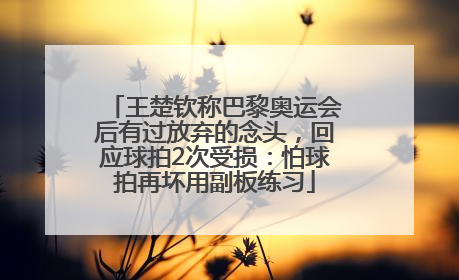 王楚钦称巴黎奥运会后有过放弃的念头，回应球拍2次受损：怕球拍再坏用副板练习