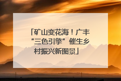 矿山变花海！广丰“三色引擎”催生乡村振兴新图景