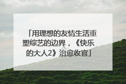 用理想的友情生活重塑综艺的边界，《快乐的大人2》治愈收官