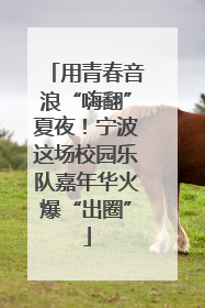 用青春音浪“嗨翻”夏夜！宁波这场校园乐队嘉年华火爆“出圈”