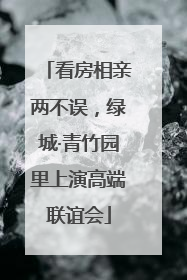 看房相亲两不误，绿城·青竹园里上演高端联谊会