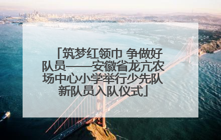 筑梦红领巾 争做好队员——安徽省龙亢农场中心小学举行少先队新队员入队仪式