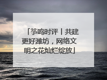 筝鸣时评丨共建更好潍坊，网络文明之花灿烂绽放