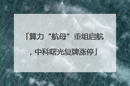 算力“航母”重组启航，中科曙光复牌涨停