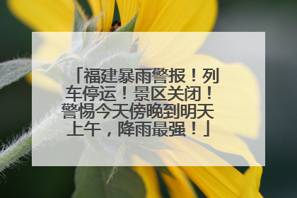 福建暴雨警报！列车停运！景区关闭！警惕今天傍晚到明天上午，降雨最强！