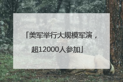 美军举行大规模军演，超12000人参加