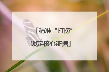 精准“打捞”锁定核心证据