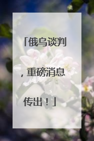 俄乌谈判，重磅消息传出！