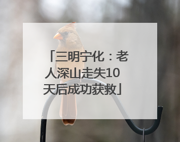 三明宁化：老人深山走失10天后成功获救