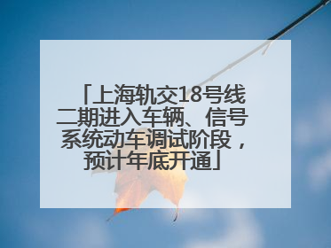 上海轨交18号线二期进入车辆、信号系统动车调试阶段，预计年底开通