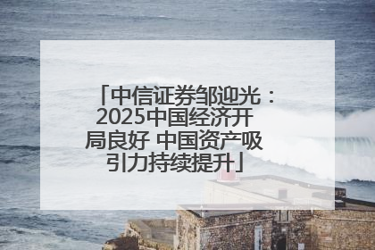 中信证券邹迎光：2025中国经济开局良好 中国资产吸引力持续提升