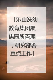 乐山洙幼教育集团聚焦园所管理，研究部署重点工作
