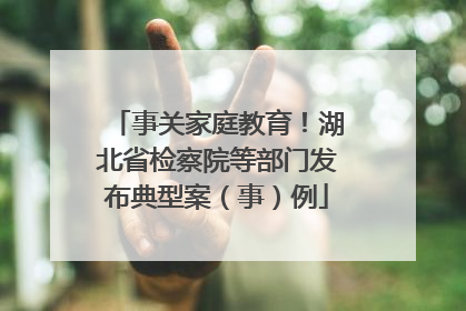 事关家庭教育！湖北省检察院等部门发布典型案（事）例