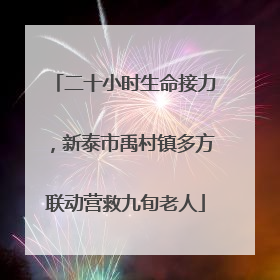 二十小时生命接力，新泰市禹村镇多方联动营救九旬老人