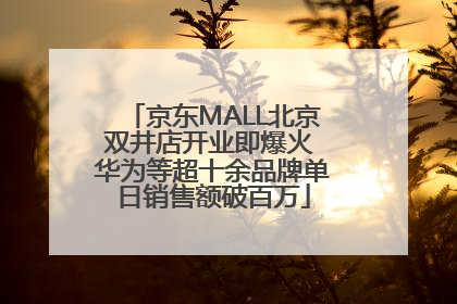 京东MALL北京双井店开业即爆火 华为等超十余品牌单日销售额破百万