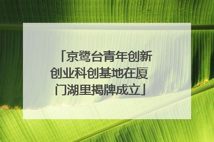 京鹭台青年创新创业科创基地在厦门湖里揭牌成立