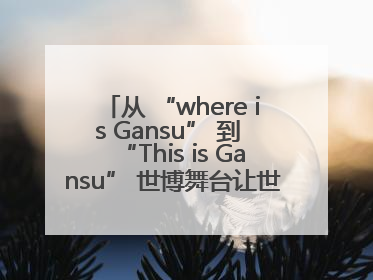 从 “where is Gansu” 到 “This is Gansu” 世博舞台让世界认识了甘肃