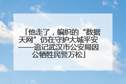 他走了，编织的“数据天网”仍在守护大城平安——追记武汉市公安局因公牺牲民警万松