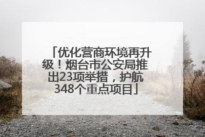 优化营商环境再升级！烟台市公安局推出23项举措，护航348个重点项目
