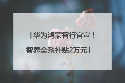 华为鸿蒙智行官宣！智界全系补贴2万元