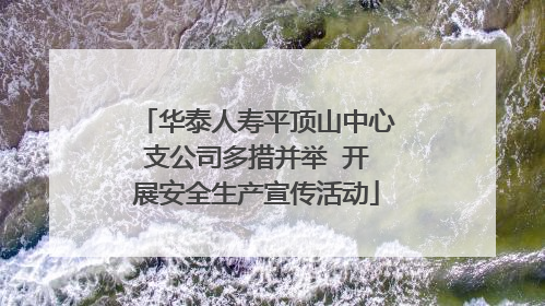 华泰人寿平顶山中心支公司多措并举  开展安全生产宣传活动