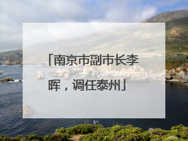 南京市副市长李晖，调任泰州