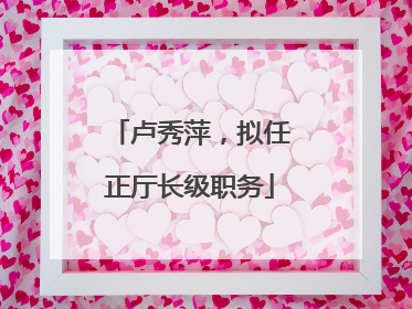 卢秀萍，拟任正厅长级职务