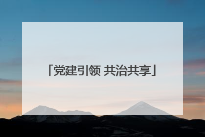 党建引领 共治共享