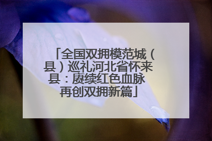 全国双拥模范城（县）巡礼河北省怀来县：赓续红色血脉 再创双拥新篇