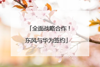 全面战略合作！东风与华为签约