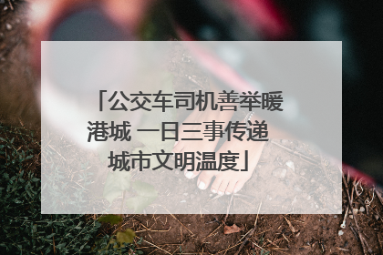 公交车司机善举暖港城 一日三事传递城市文明温度