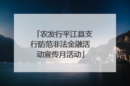 农发行平江县支行防范非法金融活动宣传月活动