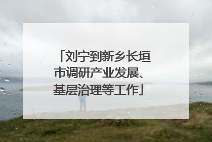 刘宁到新乡长垣市调研产业发展、基层治理等工作