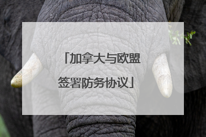 加拿大与欧盟签署防务协议