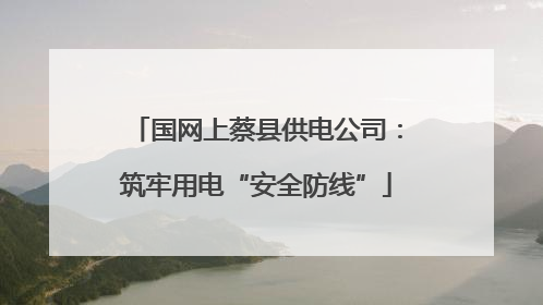 国网上蔡县供电公司：筑牢用电“安全防线”