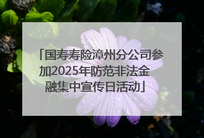 国寿寿险漳州分公司参加2025年防范非法金融集中宣传日活动