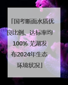 国考断面水质优良比例、达标率均100% 芜湖发布2024年生态环境状况