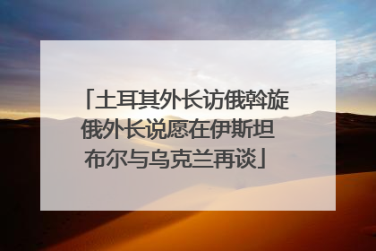 土耳其外长访俄斡旋 俄外长说愿在伊斯坦布尔与乌克兰再谈