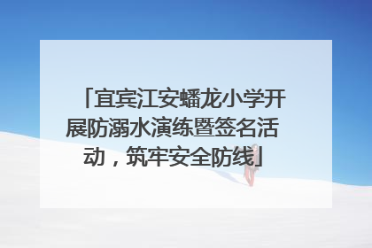 宜宾江安蟠龙小学开展防溺水演练暨签名活动，筑牢安全防线