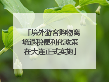 境外游客购物离境退税便利化政策在大连正式实施