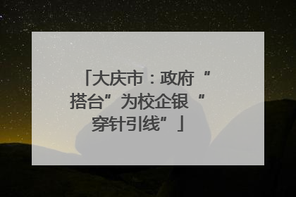 大庆市：政府“搭台”为校企银“穿针引线”