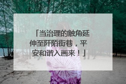 当治理的触角延伸至阡陌街巷，平安和谐入画来！