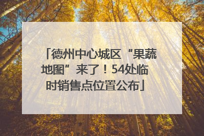 德州中心城区“果蔬地图”来了！54处临时销售点位置公布