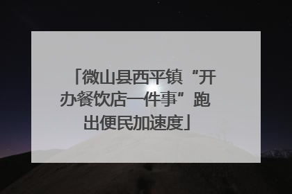 微山县西平镇“开办餐饮店一件事”跑出便民加速度